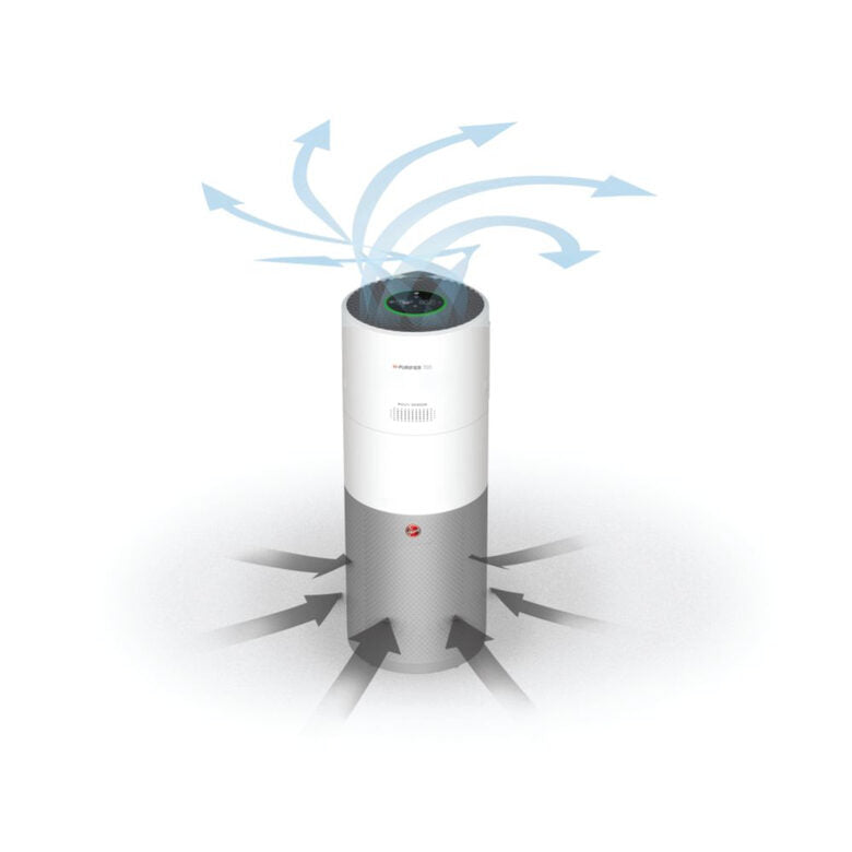 Hoover H-PURIFIER 700 purificatore 110 m² Argento, Bianco