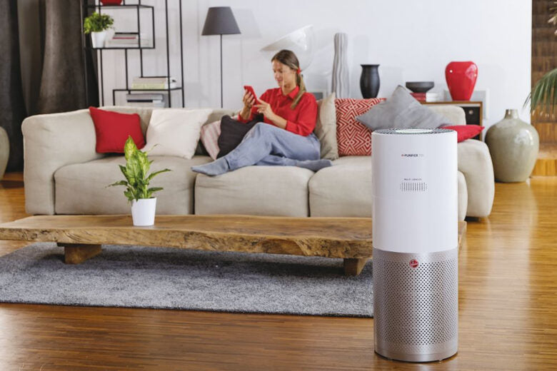 Hoover H-PURIFIER 700 purificatore 110 m² Argento, Bianco