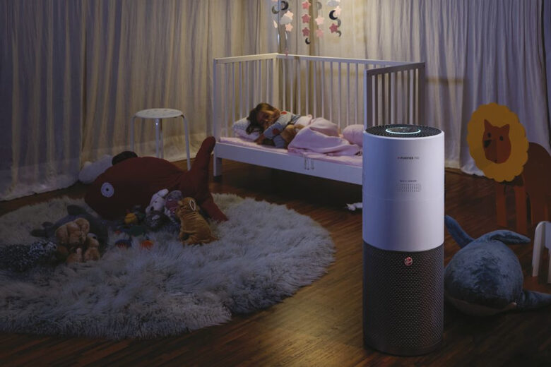 Hoover H-PURIFIER 700 purificatore 110 m² Argento, Bianco