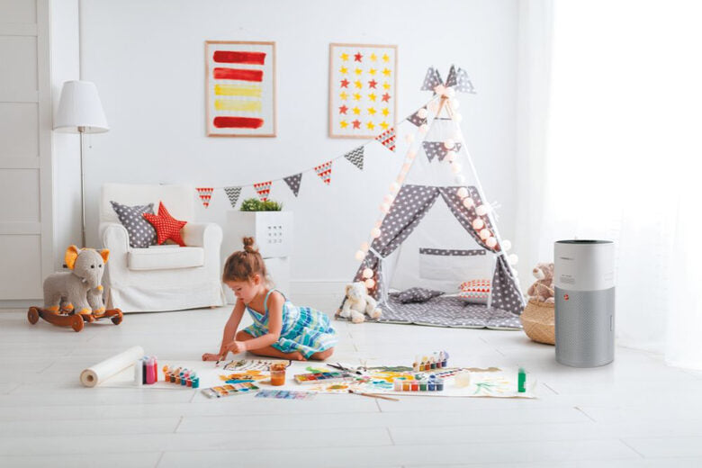 Hoover H-PURIFIER 500 purificatore 110 m² Argento, Bianco