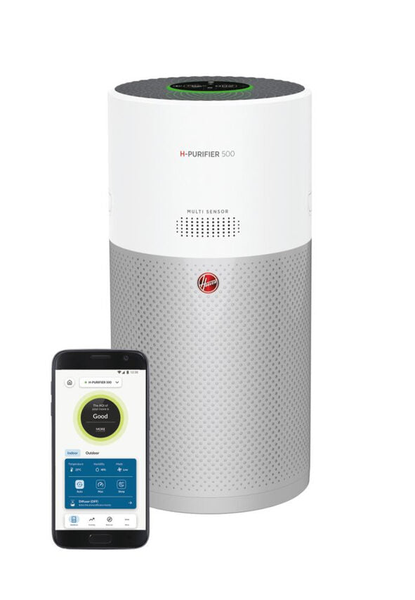 Hoover H-PURIFIER 500 purificatore 110 m² Argento, Bianco