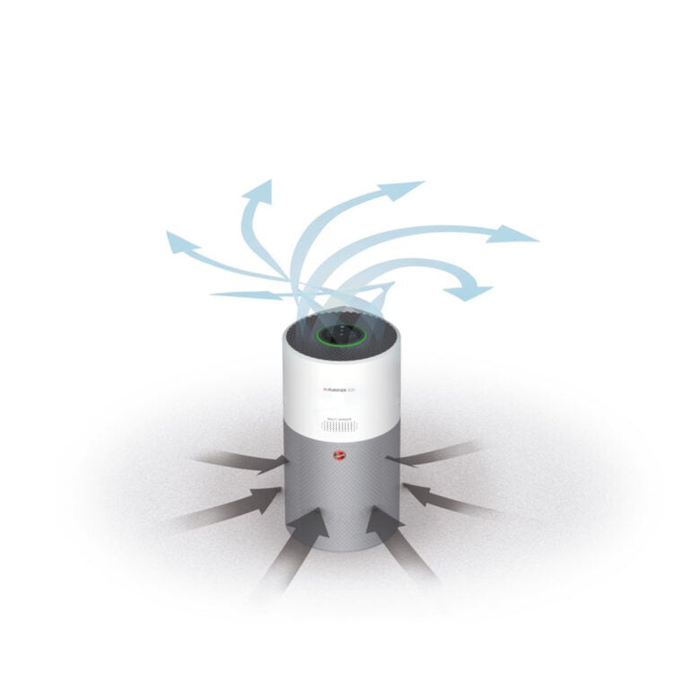 Hoover H-PURIFIER 300 purificatore 100 m² Argento, Bianco