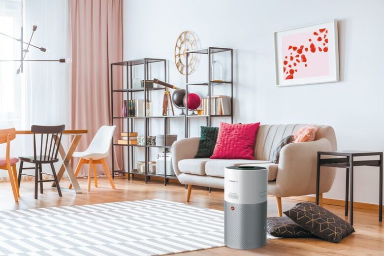Hoover H-PURIFIER 300 purificatore 100 m² Argento, Bianco