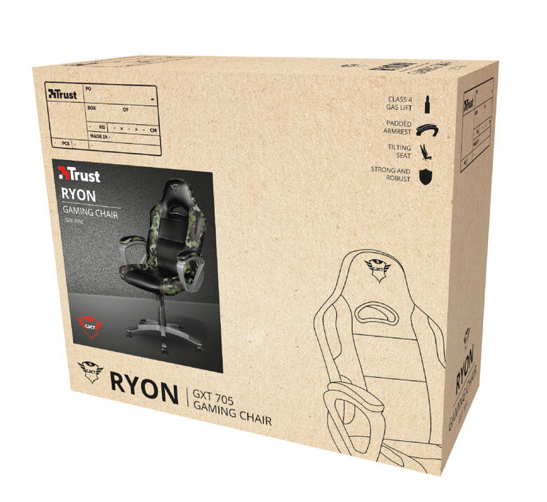 Trust GXT 705C Ryon Sedia per gaming universale Seduta imbottita Nero, Mimetico