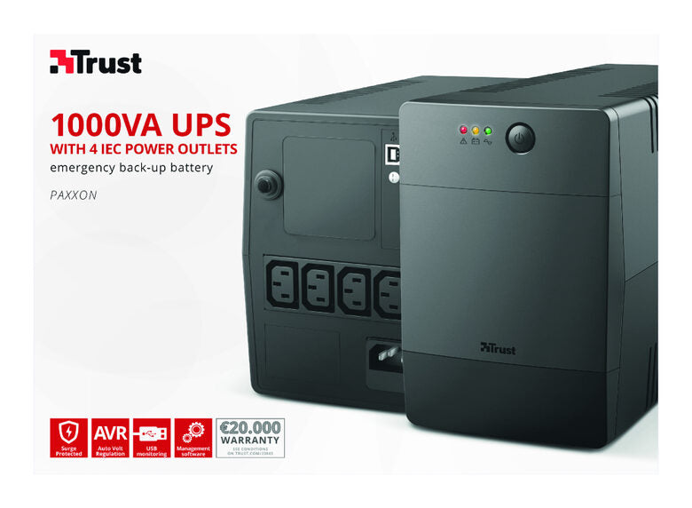 Trust Paxxon 1 kVA 600 W 4 presa(e) AC