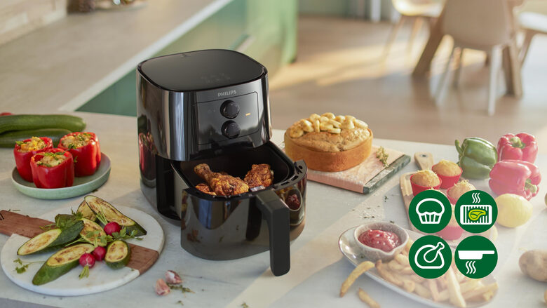 Philips Essential Friggitrice ad aria HD9200/90 da 4,1L e 0,8 kg con tecnologia Rapid Air