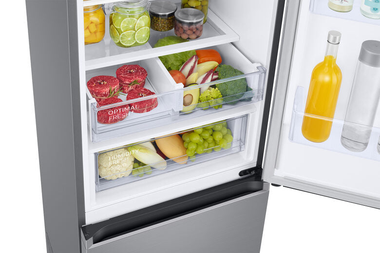 Samsung RB38C607AS9 Frigorifero Combinato A Libera Installazione, Total No Frost, Twin Cooling Plus™, Tecnologia Spacemax™, Ecoflex AI, Classe A, Acciaio Inox
