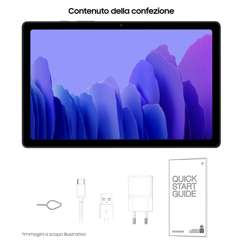 Samsung Galaxy Tab A7 Tablet, Display 10.4" TFT, 32GB Espandibili fino a 1TB, RAM 3GB, Batteria 7.040 mAh, WiFi, Android 10, Fotocamera posteriore 8 MP, Dark Gray