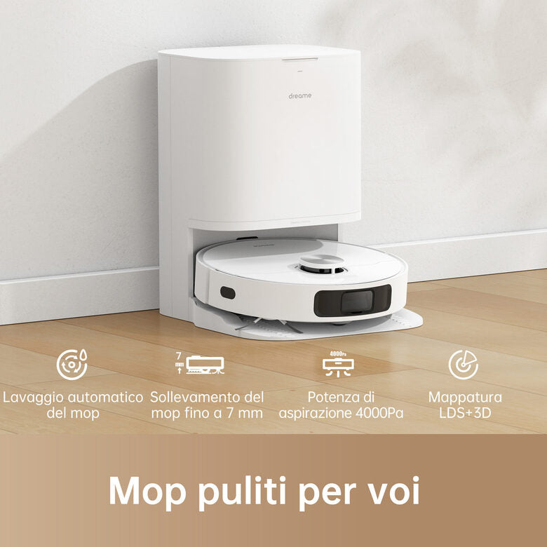Dreame L10 Prime VM Combo Robot Aspirapolvere con 2 Spazzole laterali aggiuntive(3 in totale), Sollevamento del Mocio da 7 mm, Mocio Autopulente, Navigazione LDS, Aspirazione 4000Pa, Mappatu
