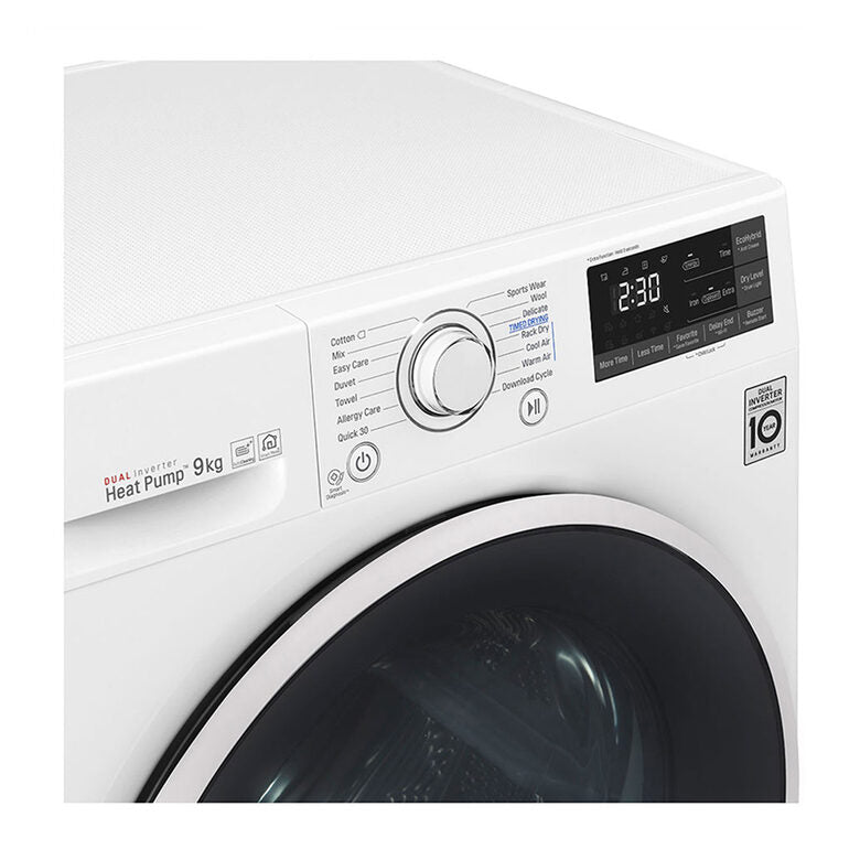 LG RH90V5AV6Q asciugatrice 9 kg Pompa di Calore Libera installazione Carica frontale A++