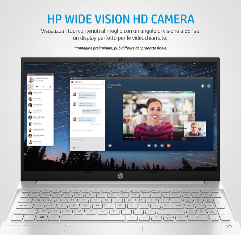 HP Pavilion 15-eh0009nl Computer portatile 39,6 cm (15.6") Full HD AMD Ryzen 7 16 GB DDR4-SDRAM 512 GB SSD Wi-Fi 5 (802.11ac) Windows 10 Home Argento