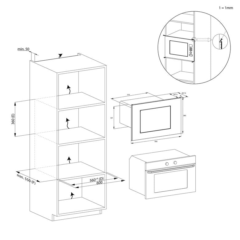 Candy CA38FL7NWXW Acciaio inox Microonde con grill Da incasso 25 L 850 W