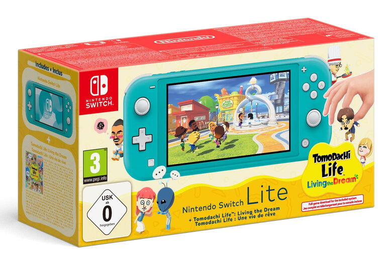 Nintendo Switch Lite + Tomodachi Life console da gioco portatile 14 cm (5.5") 32 GB Touch screen Wi-Fi Turchese