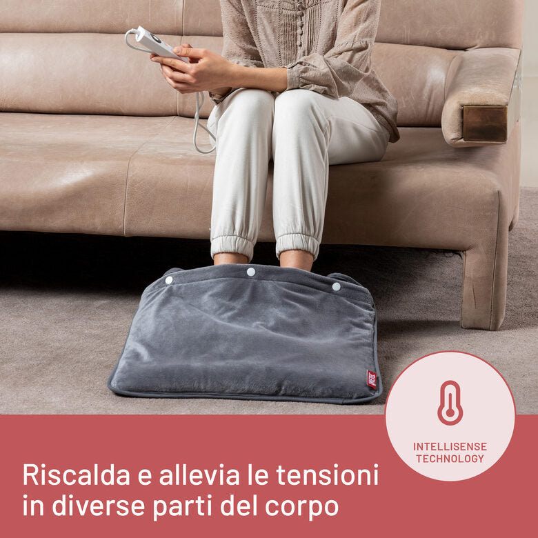 Imetec Scaldapiedi Tecnologia Intellisense, 52x54 cm, 5 temperature, Rapido riscaldamento