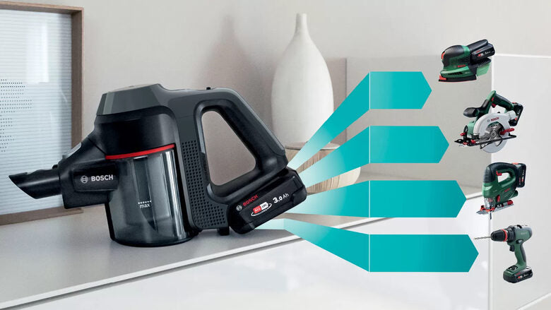 Bosch BBS712A scopa elettrica Batteria Secco Senza sacchetto 0,3 L Nero, Stainless steel