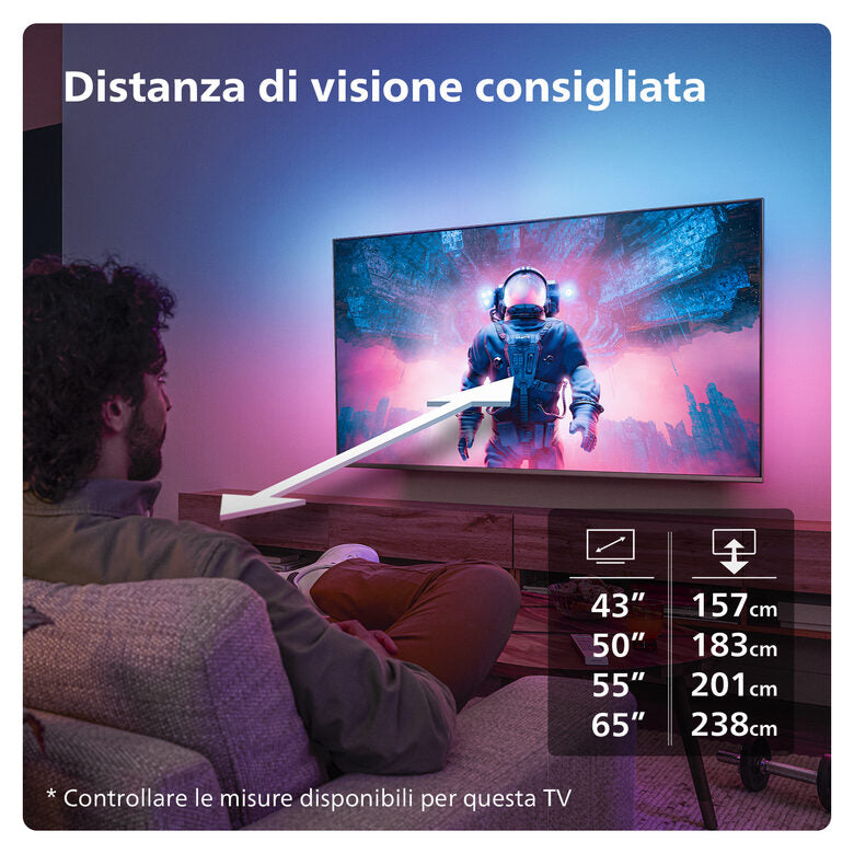 Philips 65PUS8009 Televisione Smart TV 65 Pollici Led 4K Ultra Hd Wi-fi Nero