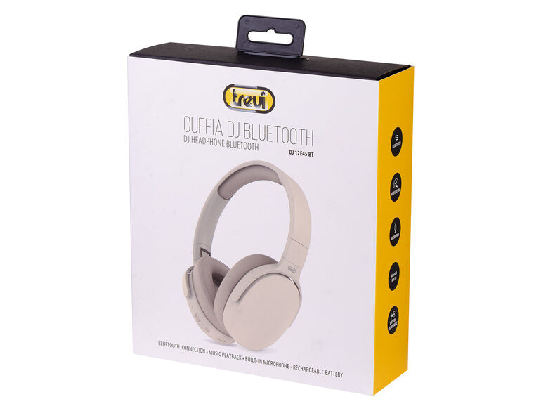 Trevi DJ 12E45 BT Auricolare Con cavo e senza cavo A Padiglione Musica e Chiamate Bluetooth Crema