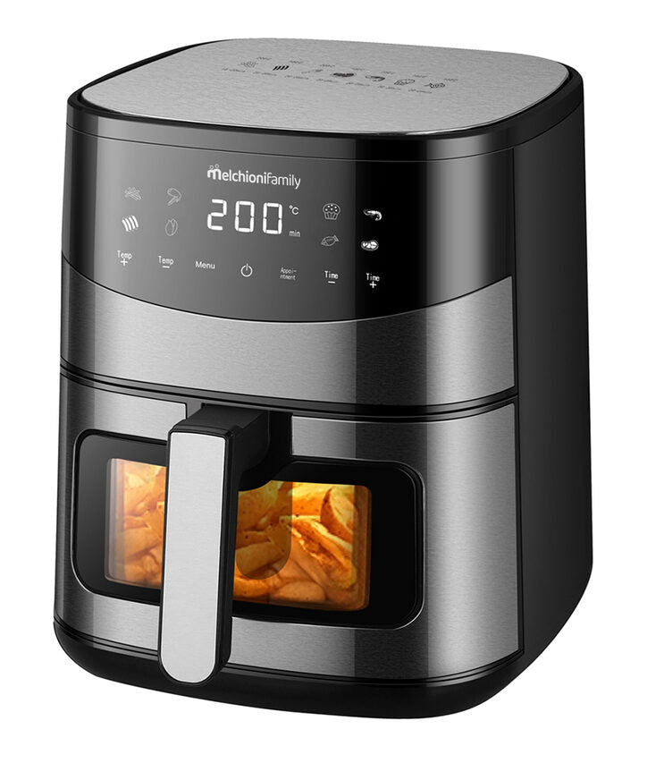 Melchioni Friggitrice a aria Arianna con doppia resistenza capacità 6,2 lt potenza 2000W