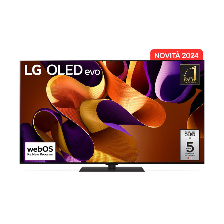 LG Oled65G46LS Televisione Smart TV 65 Pollici Oled Evo 4K Serie G4 Base Inclusa