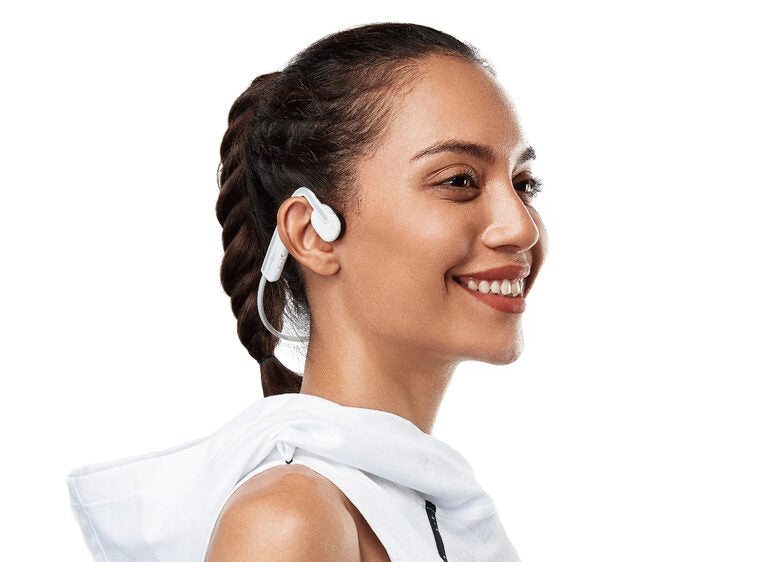 SHOKZ OpenMove Auricolare Wireless A clip, Passanuca Musica e Chiamate USB tipo-C Bluetooth Bianco