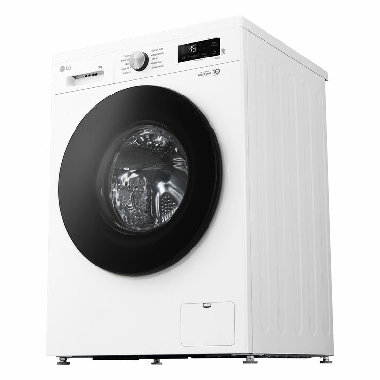 LG F4NX1009NWB Serie X1 Lavatrice Smart A Libera Installazione 9 Kg, 1400 Giri, Wi-Fi, Sistema 6 Motion, Allergy Care, Direct Drive, Classe A, Bianco
