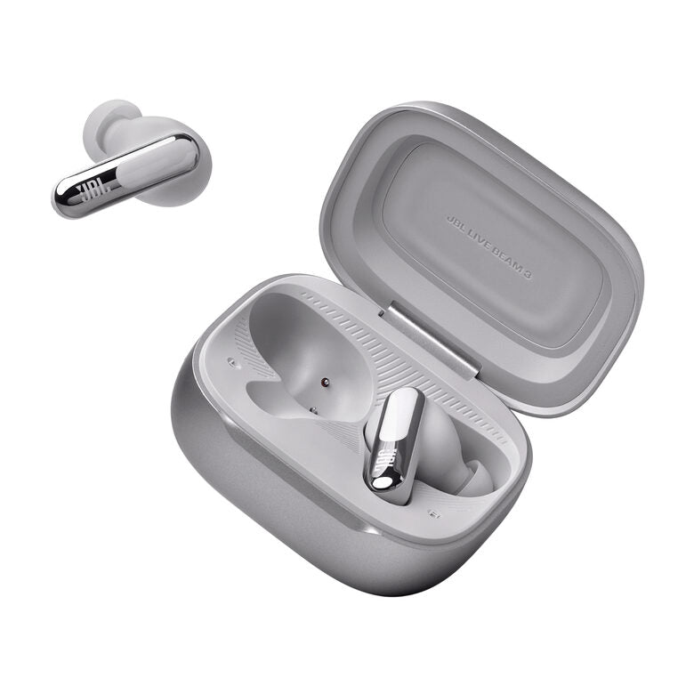 JBL Live Beam 3 Auricolare Wireless In-ear Chiamate/Musica/Sport/Tutti i giorni Bluetooth Argento