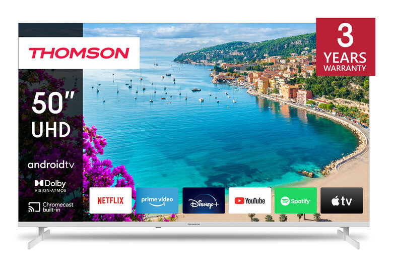 Thomson 50UA5S13W Televisione Smart TV 50 Pollici Led 4K Ultra Hd Wi-fi Bianco