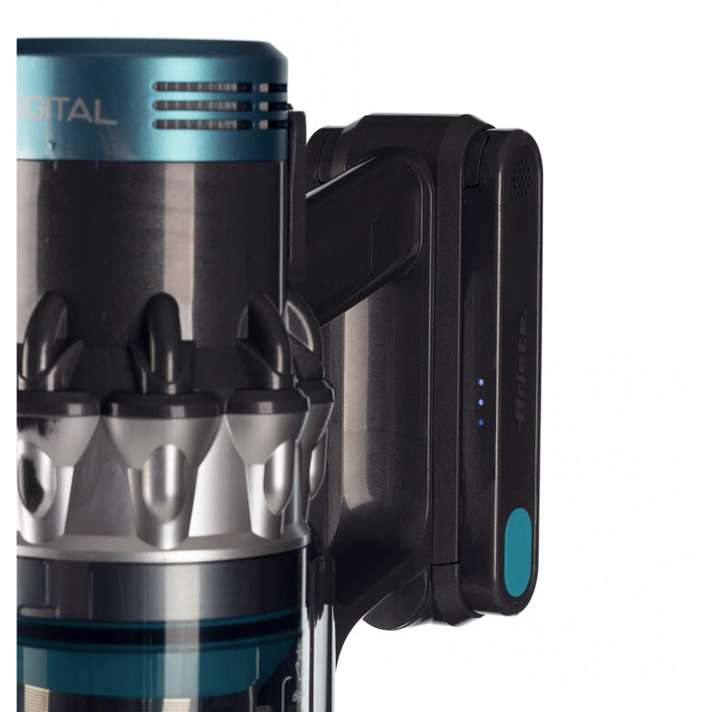 Ariete 2704 22V Lithium Digital Panel, Scopa elettrica senza filo, Cordless, Voltaggio 22,2V, Capacità serbatoio 1L, Spazzola motorizzata, Blu