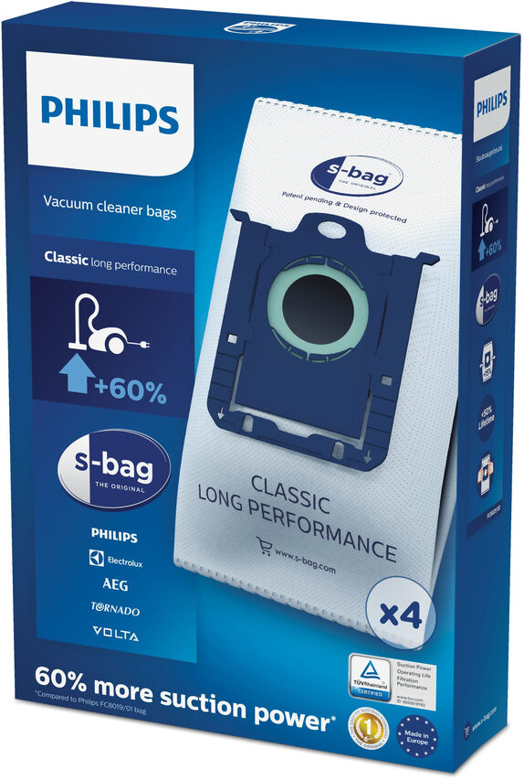 Philips s-bag 4 sacchetti per aspirapolvere