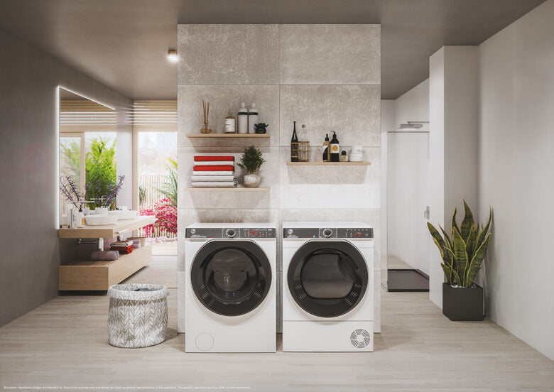 Hoover H5WPB610AMBC8-S H-WASH 550 Lavatrice A Libera Installazione 10 Kg, 1600 Giri, Power Care System, Auto Care, Steam Care Pro, Classe A, Bianco
