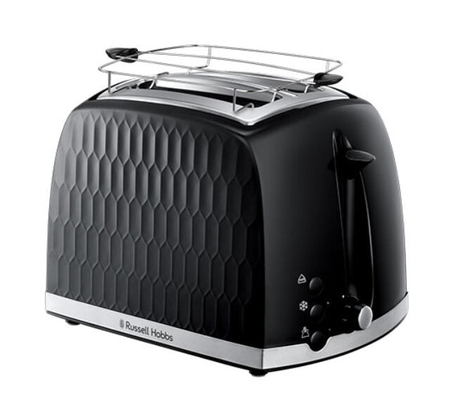 Russell Hobbs Honeycomb Black 2 Slice Toaster 6 2 fetta/e 850 W Nero
