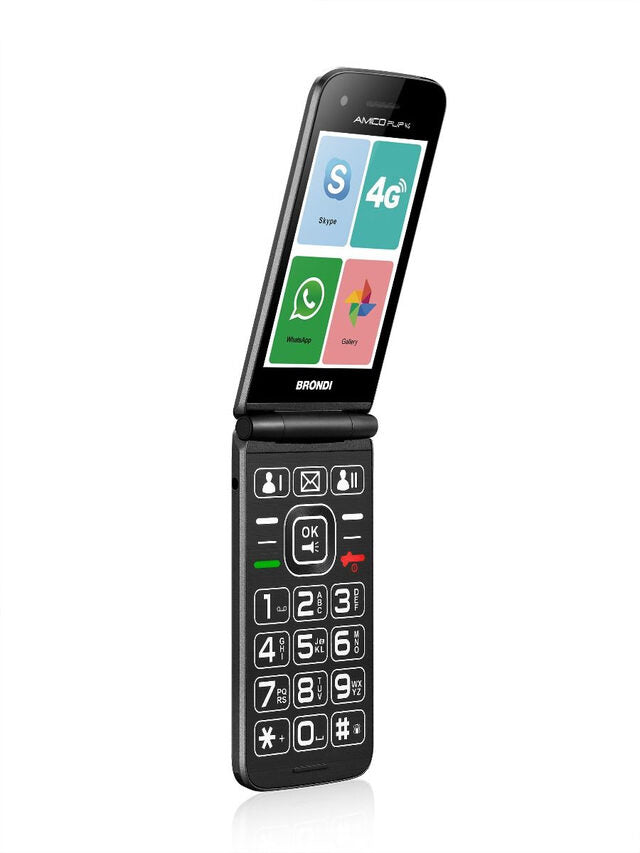 Brondi Amico Flip 4G 8,89 cm (3.5") 136 g Grigio Telefono cellulare basico