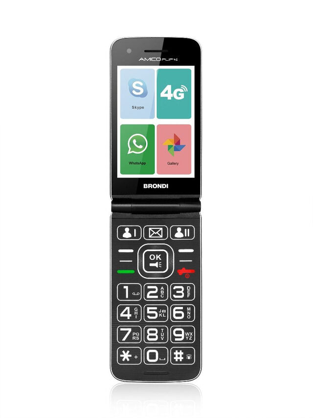 Brondi Amico Flip 4G 8,89 cm (3.5") 136 g Argento Telefono cellulare basico