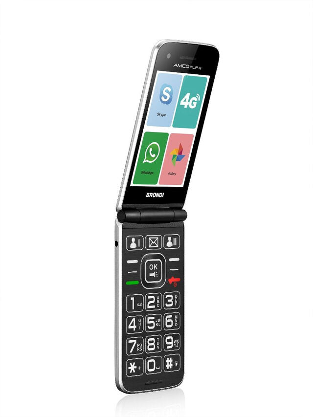 Brondi Amico Flip 4G 8,89 cm (3.5") 136 g Argento Telefono cellulare basico