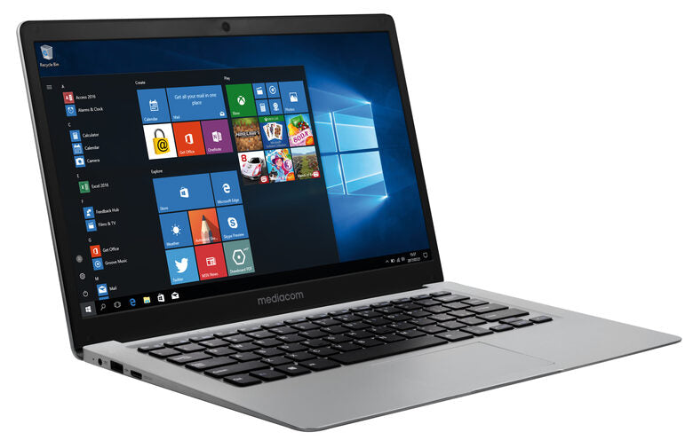 Mediacom M-SB146 notebook Computer portatile 35,6 cm (14") Full HD Intel® Celeron® 4 GB LPDDR4-SDRAM 64 GB Flash Windows 10 Home Nero, Argento