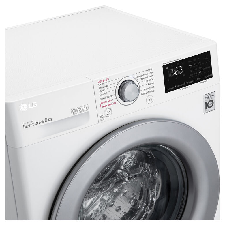 LG F4WV308S4E Lavatrice Intelligente AIDD 8kg Vapore 1400 Giri/min Carica frontale Classe C