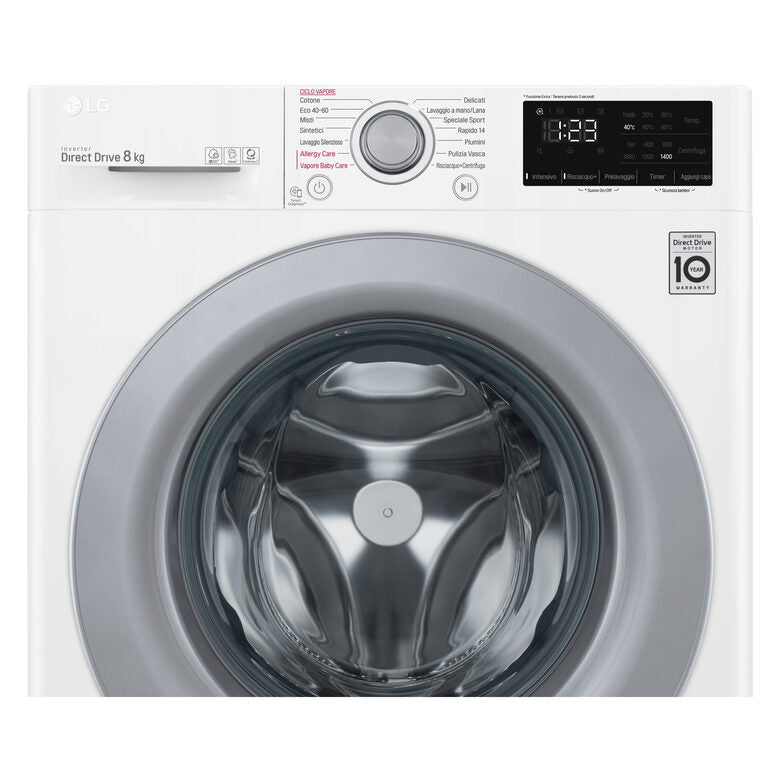 LG F4WV308S4E Lavatrice Intelligente AIDD 8kg Vapore 1400 Giri/min Carica frontale Classe C