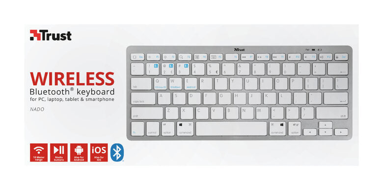 Trust Nado Bluetooth Wireless tastiera QWERTY Italiano Bianco
