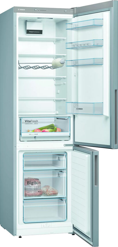Bosch Serie 4 KGV39VLEAS frigorifero con congelatore Libera installazione 343 L E Acciaio inossidabile
