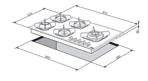 Lofra HGB950 Piano Cottura Bianco Da incasso 90 cm Gas 5 Fornello(i)