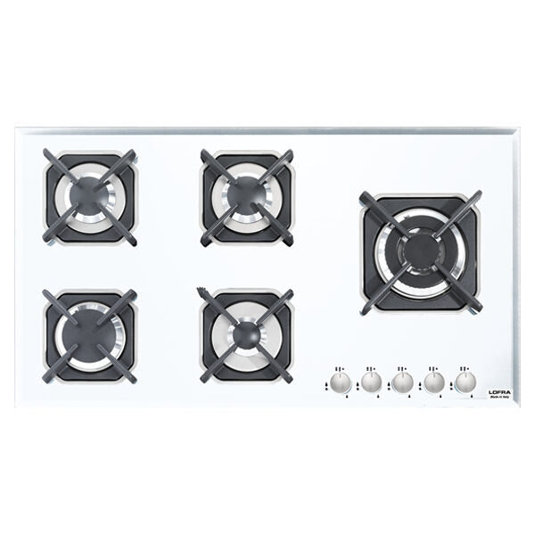 Lofra HGB950 Piano Cottura Bianco Da incasso 90 cm Gas 5 Fornello(i)