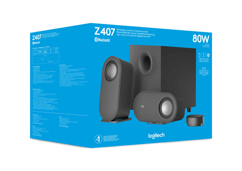 Logitech Z407 Bluetooth computer speakers with subwoofer 40 W Antracite 2.1 canali