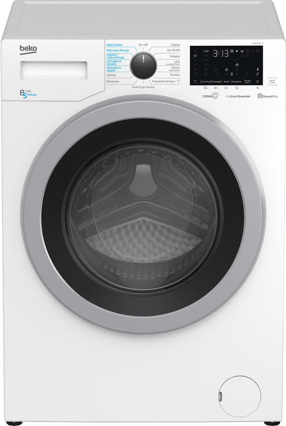 Beko Lavasciuga a Vapore HTV8736XS-IT, 8/5 kg, 1400 giri/min