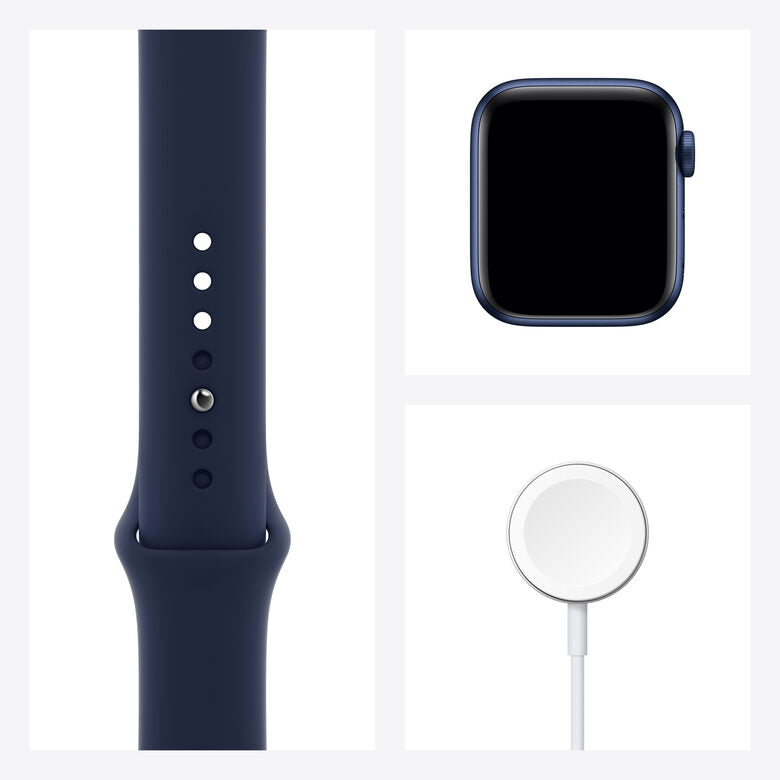 Apple Watch Serie 6 GPS + Cellular, 40mm in alluminio azzurro con cinturino Sport Deep navy
