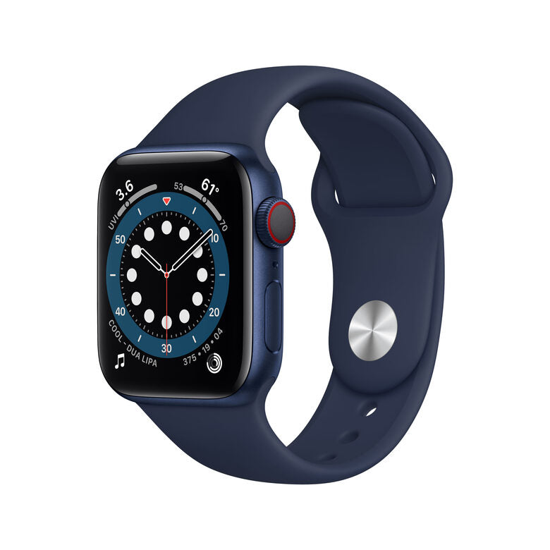 Apple Watch Serie 6 GPS + Cellular, 40mm in alluminio azzurro con cinturino Sport Deep navy
