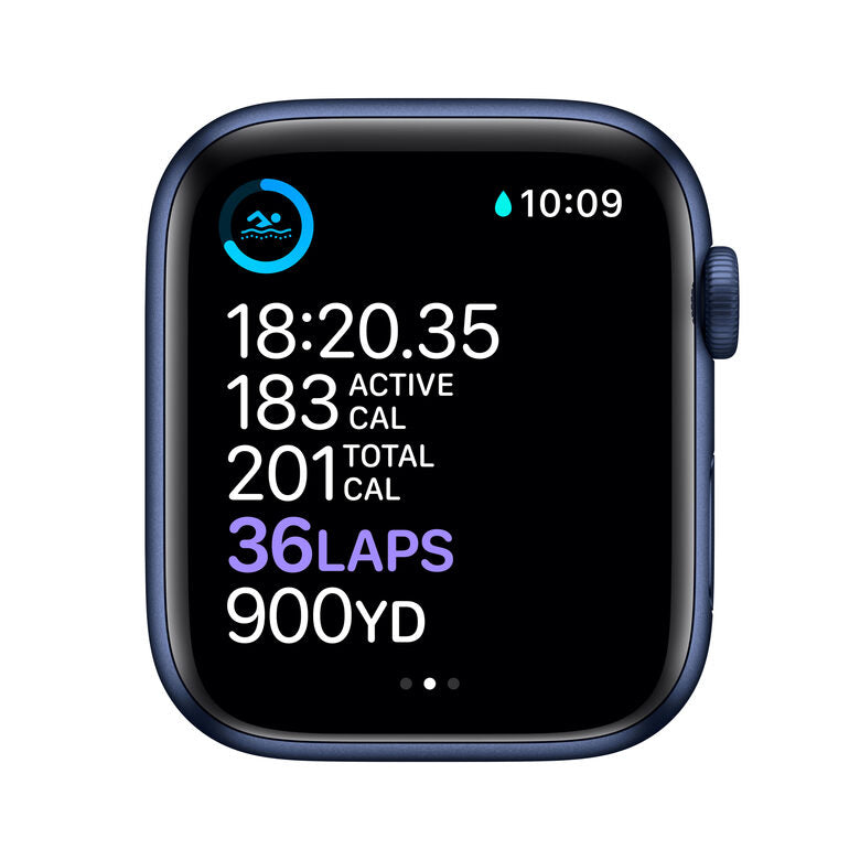 Apple Watch Serie 6 GPS, 40mm in alluminio azzurro con cinturino Sport Deep navy