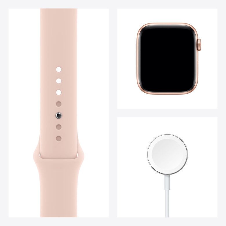 Apple Watch Serie 6 GPS + Cellular, 44mm in alluminio oro con cinturino Sport Rosa sabbia