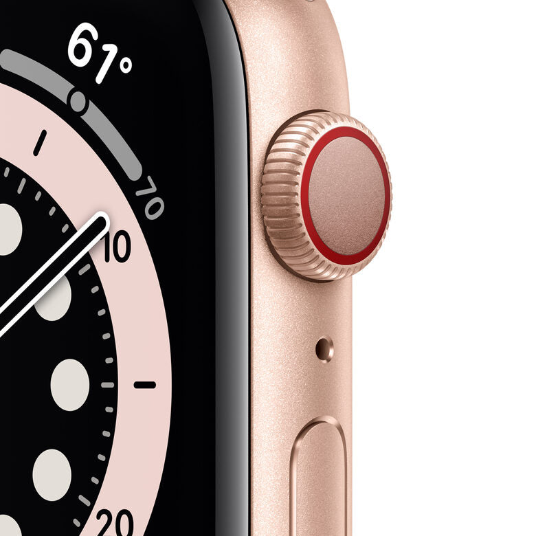 Apple Watch Serie 6 GPS + Cellular, 44mm in alluminio oro con cinturino Sport Rosa sabbia