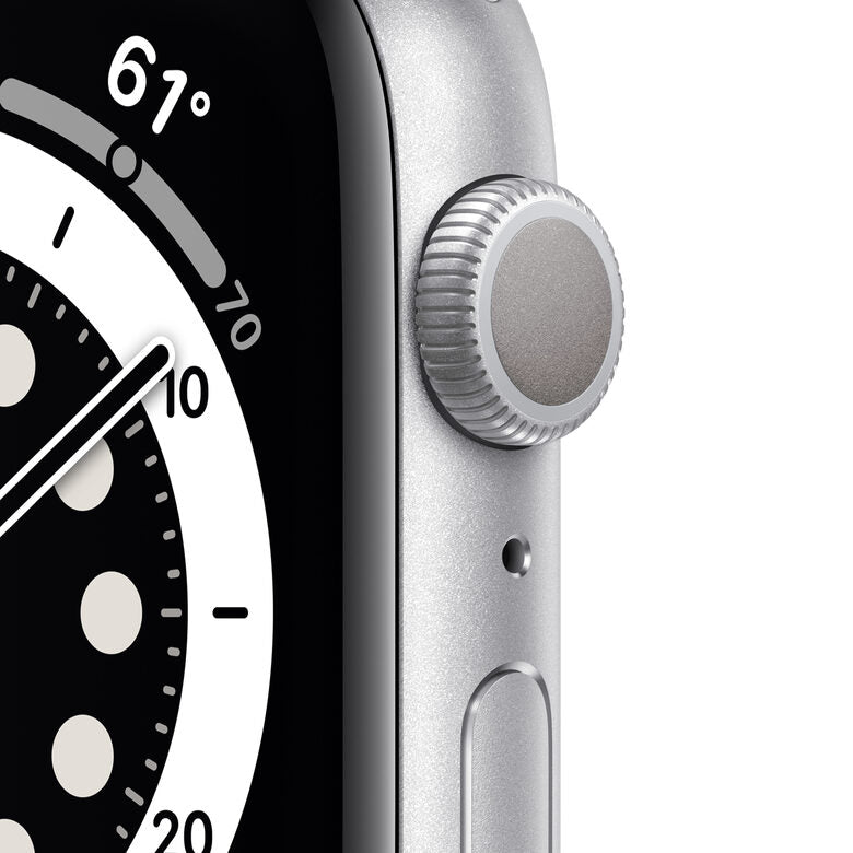 Apple Watch Serie 6 GPS, 44mm in alluminio argento con cinturino Sport Bianco