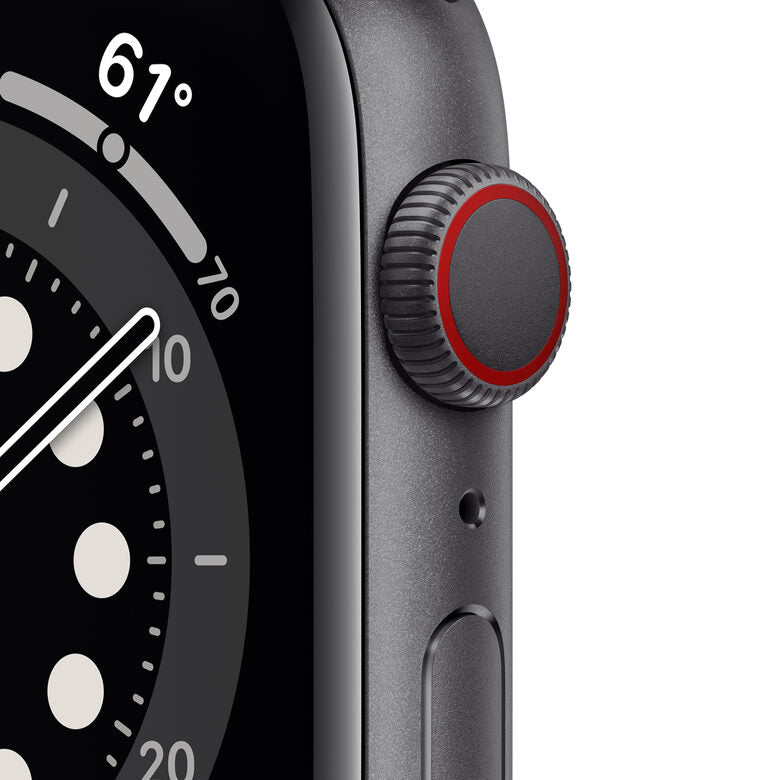Apple Watch Serie 6 GPS + Cellular, 44mm in alluminio grigio siderale con cinturino Sport Nero